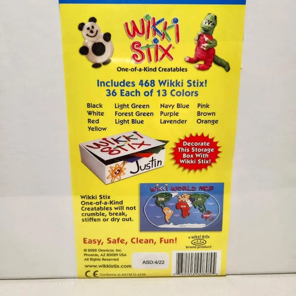 NEW 468 Wikki Stix in 13 Colors Arts and Crafts Supplies Kit Wax  Brand ne